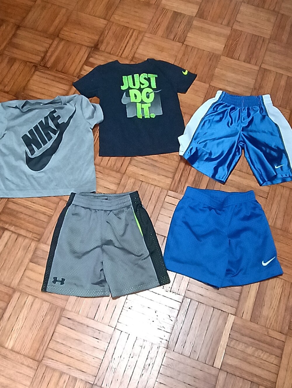 Under Armour Gray Athletic Shorts with Neon Green Accents